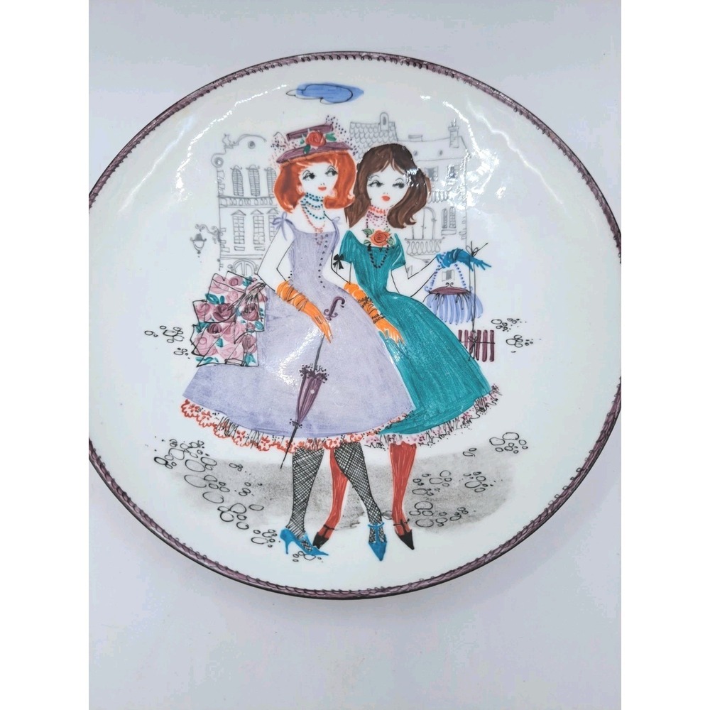 Vintage Steinbock (?) Austria Enamel Decorative Bowl Dish 7"